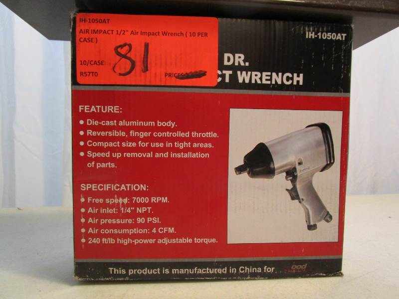 lot 81 image: Iron Horse 12 Drive Air Impact Wrench
