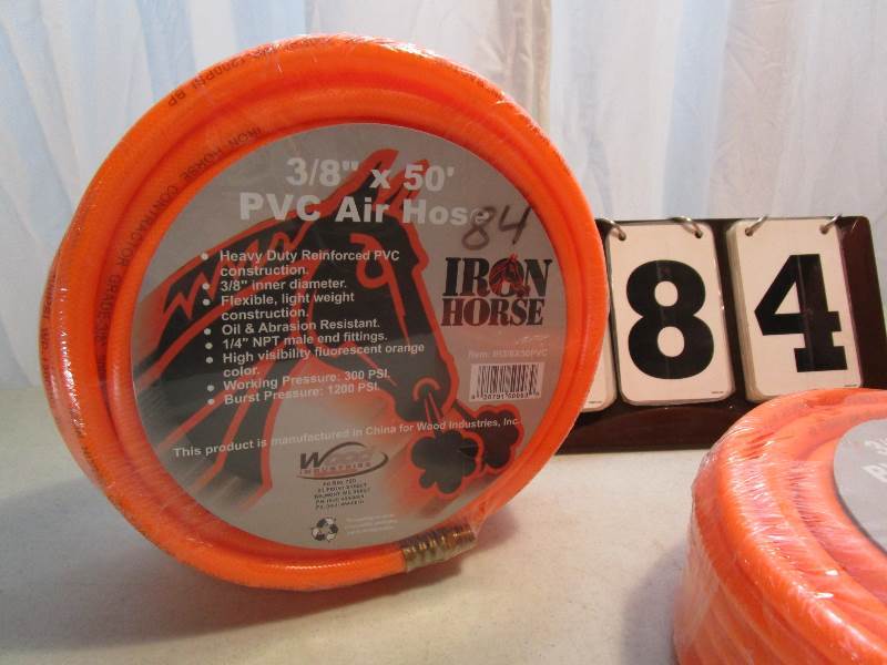 lot 84 image: Iron Hose Air Hoses - qty 3