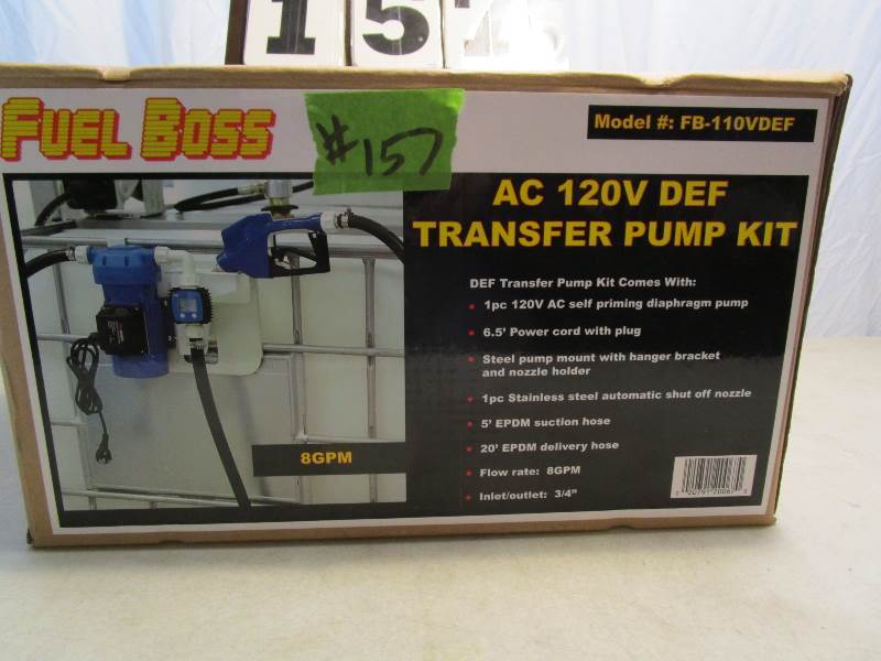 lot 157 image: Fuel Boss DEF Transfer Pump Kit
