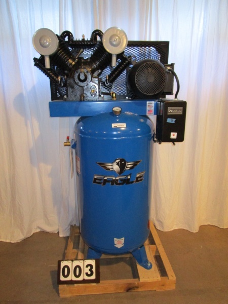 lot 2 image: Eagle 80 Gallon Upright Air Compressor