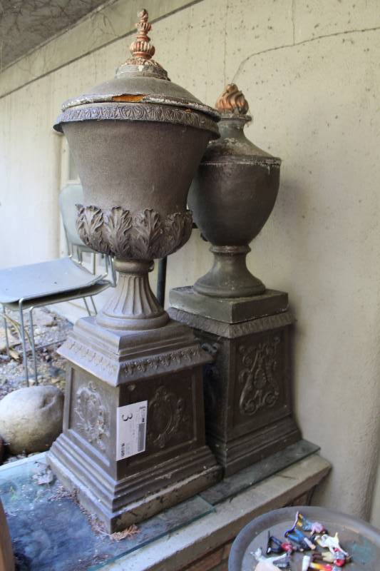 Lot of (2) Garden Urns on Stands