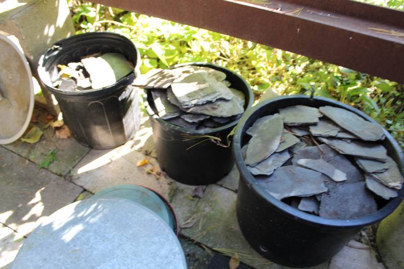 Lot of (3) Buckets of Slate
