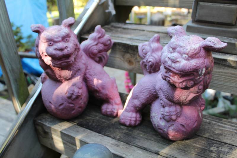 Lot of (2) Lion Yard Art