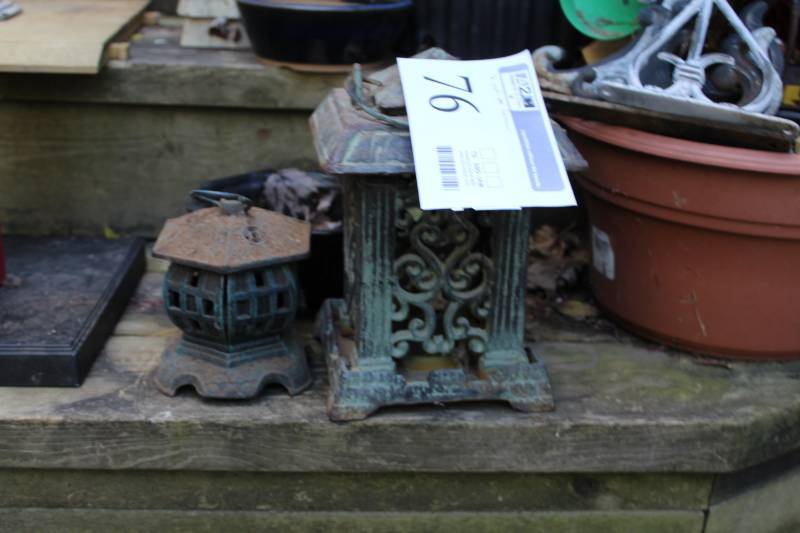 Lot of (2) Cast Iron Lanterns