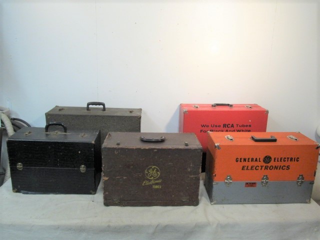 lot 33 image: Lot of Vintage RadioTV Repairman Cases FULL of Tubes