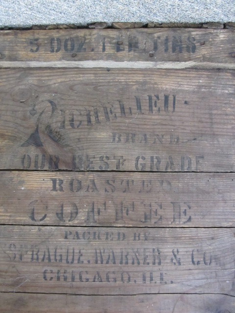 lot 24 image: Antique Primitive Wooden Coffee Shipping Crate