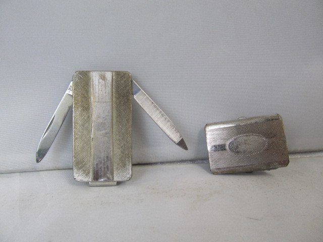lot 112 image: Vintage Sterling Silver Pocket Knife & Belt Buckle