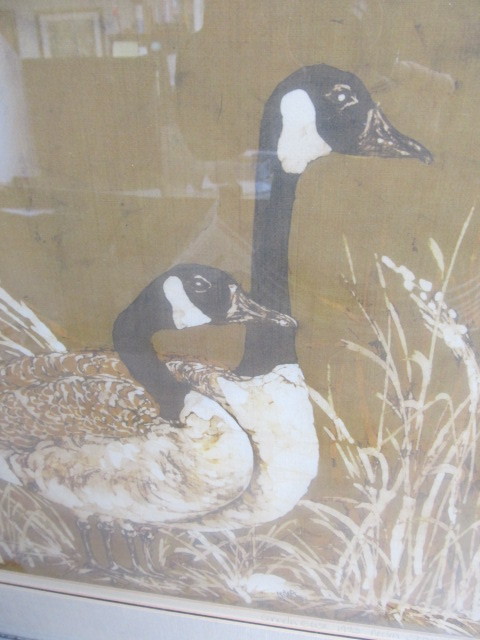 lot 99 image: Framed Signed Vintage Goose Print