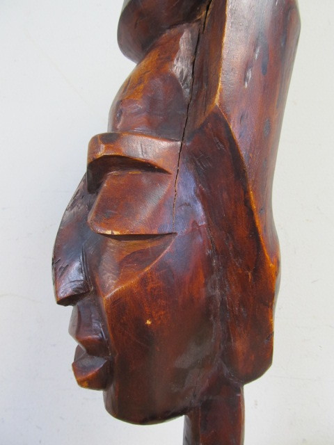 lot 101 image: LARGE Vintage Carved African Hardwood Female Statue