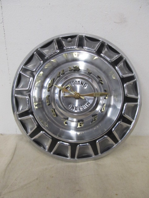 lot 145 image: Vintage Ford MUSTANG Hubcap Clock