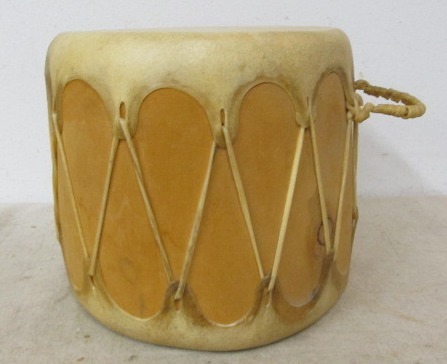lot 83 image: Solid Wood & Animal Hide Drum