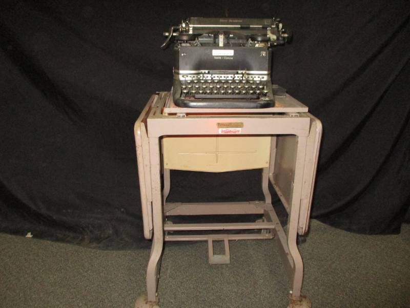 Metal Stand , Old Typewriter  Smith  Corona