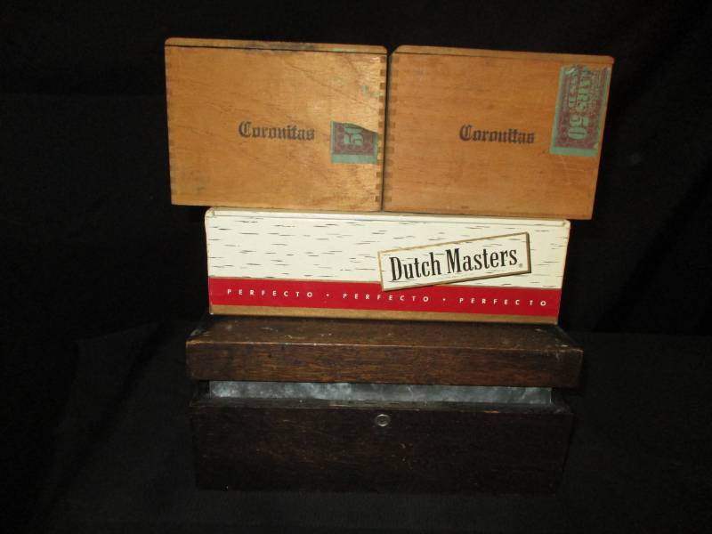 Cigar Boxes Wood, 2 Don Antonio Havanna Dutch Masters, Wood Box with Metal Lining