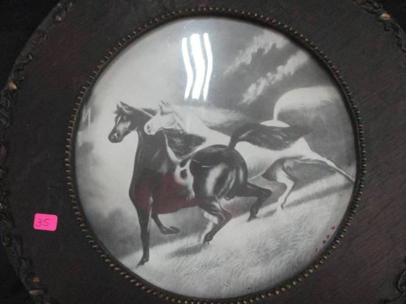 Picture of 2 Horses in Wooden Frame