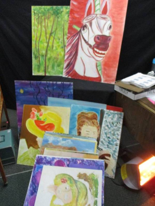 Various Canvas pictures, you could  repaint over