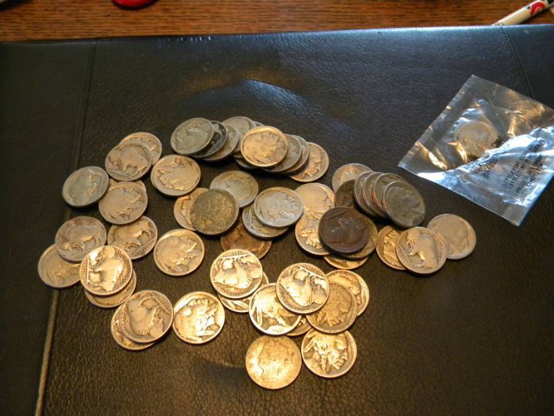55 Buffalo Nickels & 1 Barber Nickel