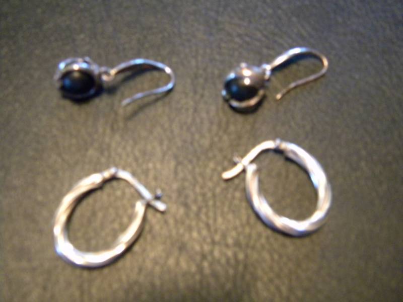 2 Pairs of Sterling Silver Earrings