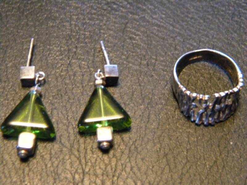 Sterling Silver Earrings &  Sterling Silver Ring