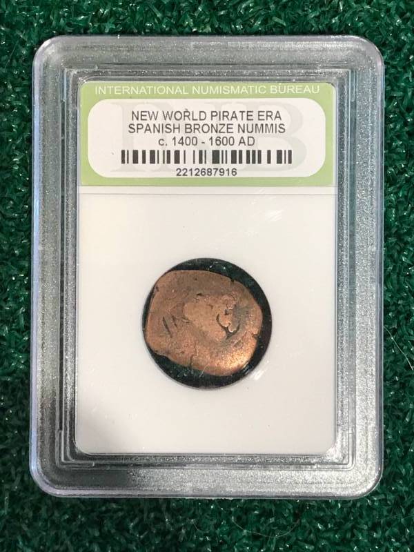 lot 38 image: Pirate Era Bronze Nummis Coin c.1400-1600 A.D.
