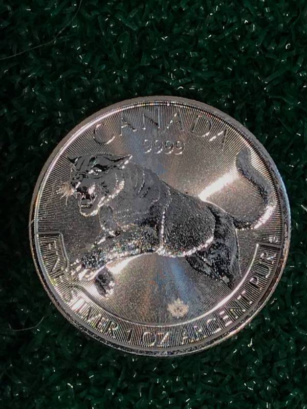 lot 54 image: 2016 Canadian Cougar .9999 Silver Coin
