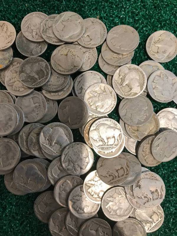 lot 56 image: Lot of 100 Buffalo Nickels