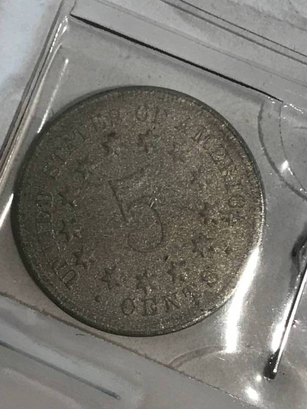 lot 79 image: 1867 Liberty V Nickel no rays