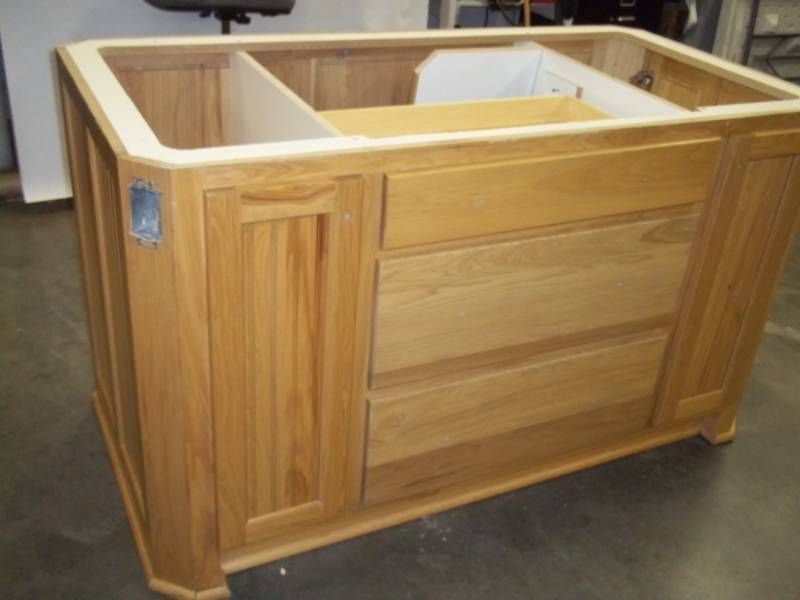 lot 2 image: Hickory Kitchen Island Cabinet Custom Made