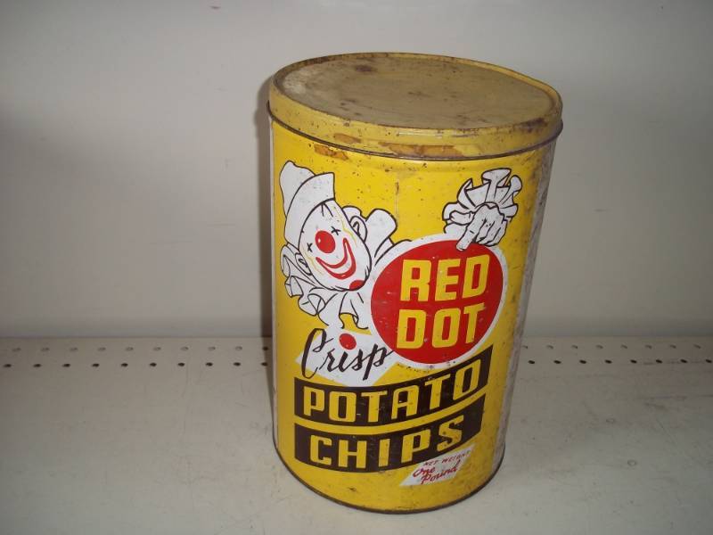 lot 15 image: Vintage Potato Chip Can