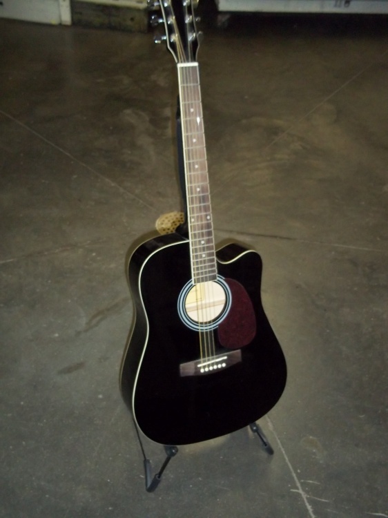 lot 84 image: Acoustic Guitar with stand