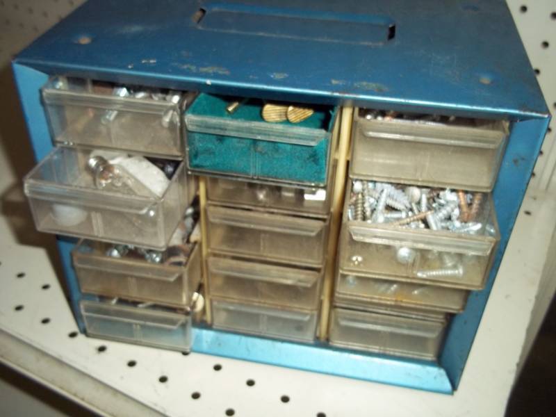 lot 102 image: Parts bin with hardware