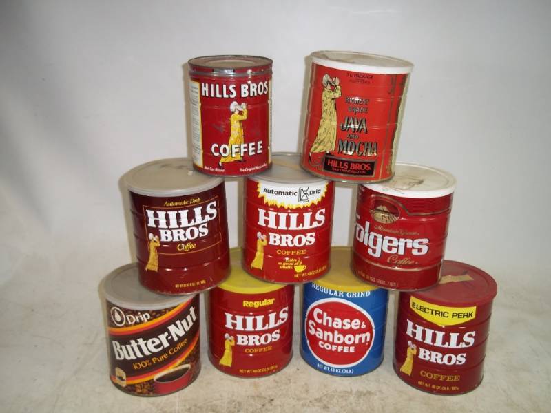 lot 67 image: Vintage Coffee Can Lot