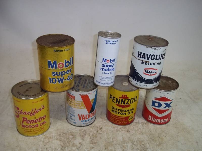 lot 68 image: Vintage Oil Can Lot all with oil