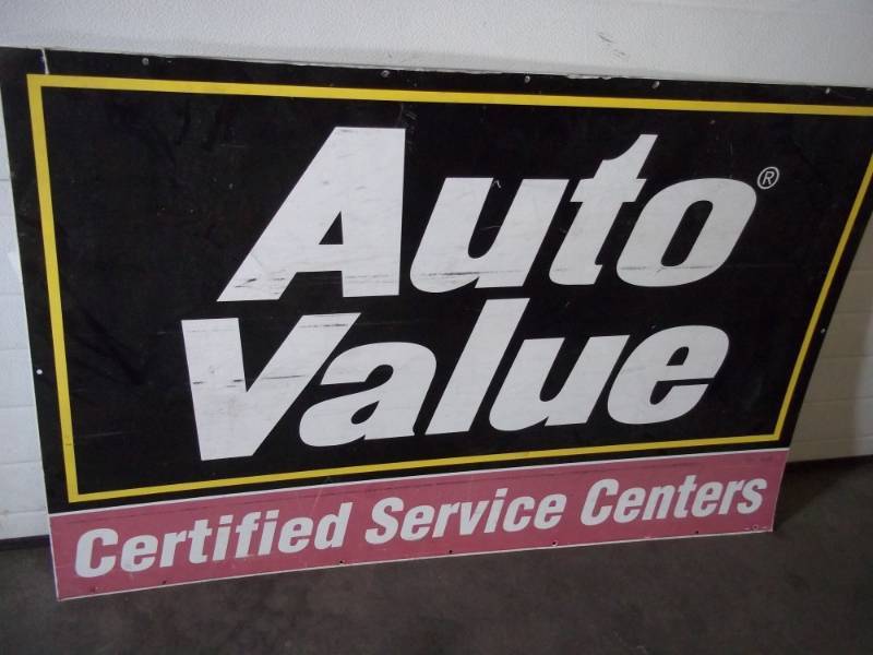lot 114 image: Auto Value Metal Sign