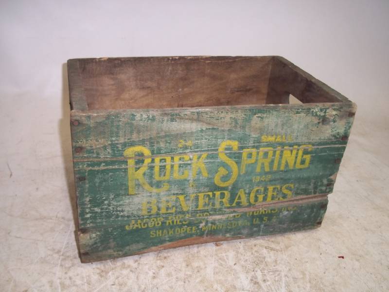 lot 130 image: Vintage Rock Springs Beverages Wood Crate
