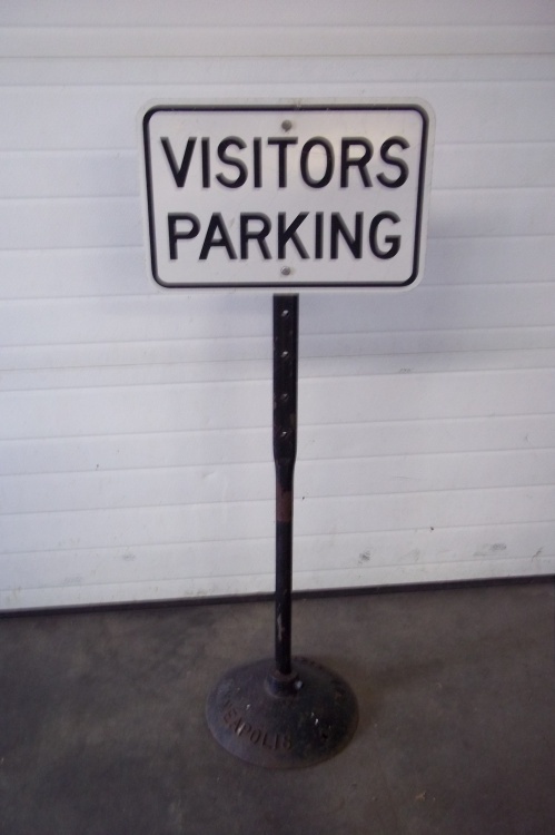 lot 131 image: Vintage Visitors Parking sign on Cast Iron Lyle Signs of Minneapolis