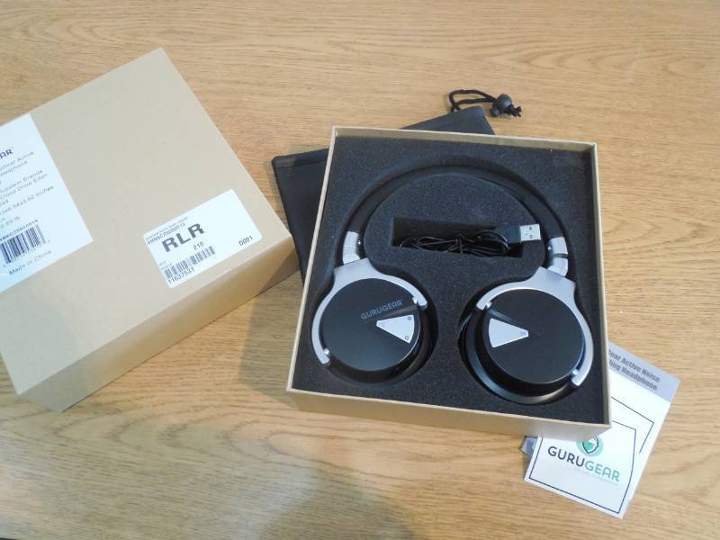 lot 56 image: GuruGear Bluetooth Active Noise Cancelling Wireless Over-Ear Headphones