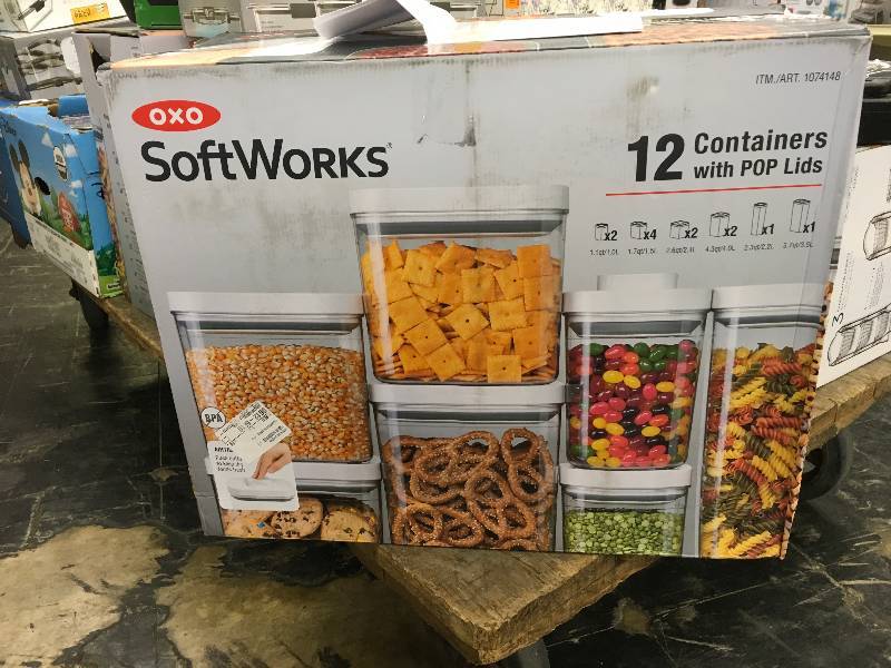 Oxo 12 Pc. Containers W Pop Lids, Retail $79.99