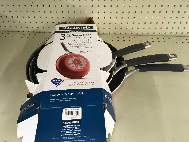 Tramontina 3PC Saute Pans, Retail $27.99