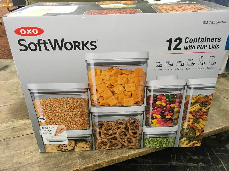 Oxo 12 Pc. Containers W Pop Lids, Retail $79.99