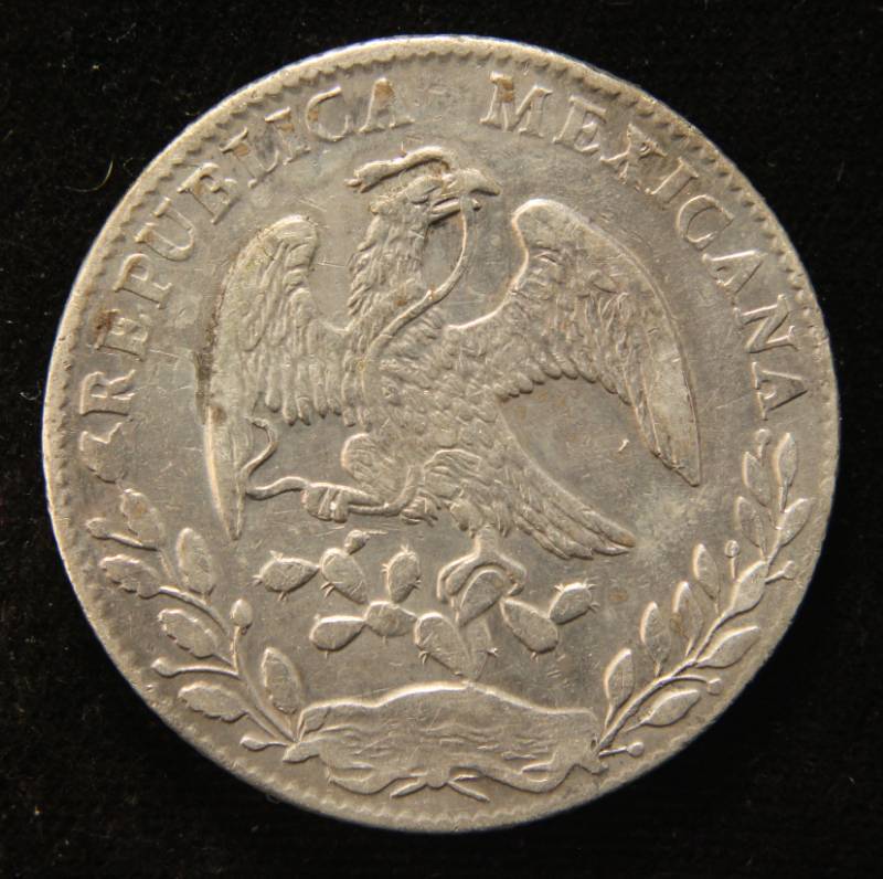 1883 FIRST REPUBLIC MEXICO SILVER 8 REALES VF