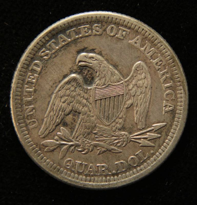 1854 with arrows SEATED LIBERTY SILVER QUARTER XF