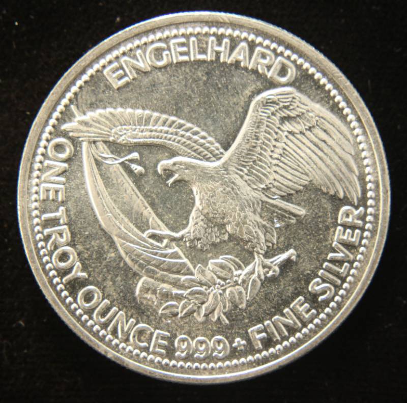 1 TROY OZ. .999 FINE SILVER 1986 ENGELHARD AMERICAN PROSPECTOR