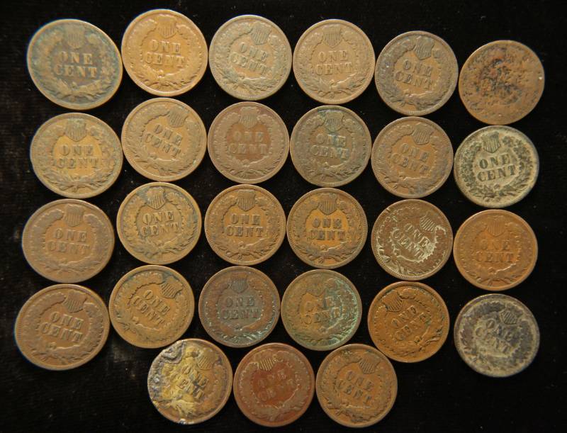27 INDIAN HEAD CENTS MOSTLY GOOD TO VERY GOOD