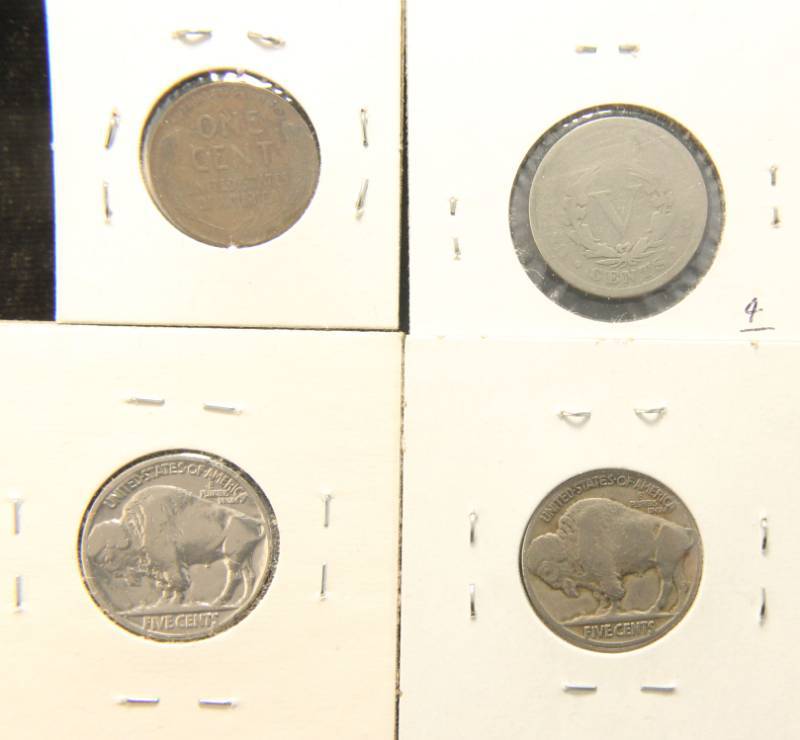 4 COINS AS PICTURED 1896, 1930 & 1935 NICKELS & 1929-D CENT