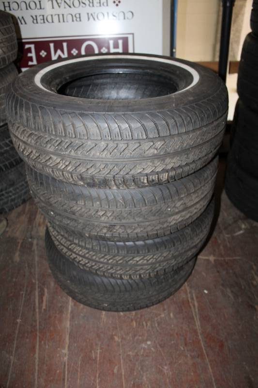 lot 23 image: Lot of (4) P21570R14 Whitewall Tires