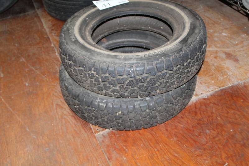 lot 41 image: Lot of (2) BF Goodrich Trailmaster Plus P15580R13 Whitewall Tires