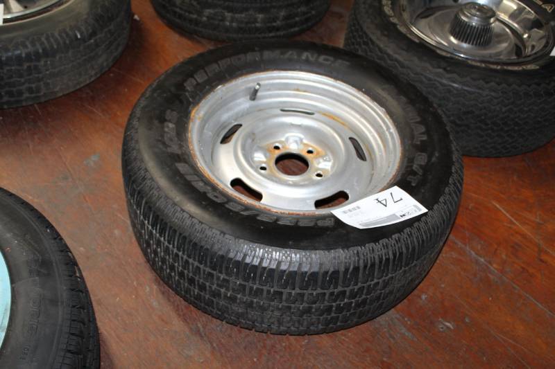 lot 74 image: Performance Radial P25560R15 Tire w 15in. 5-Lug Steel Wheel