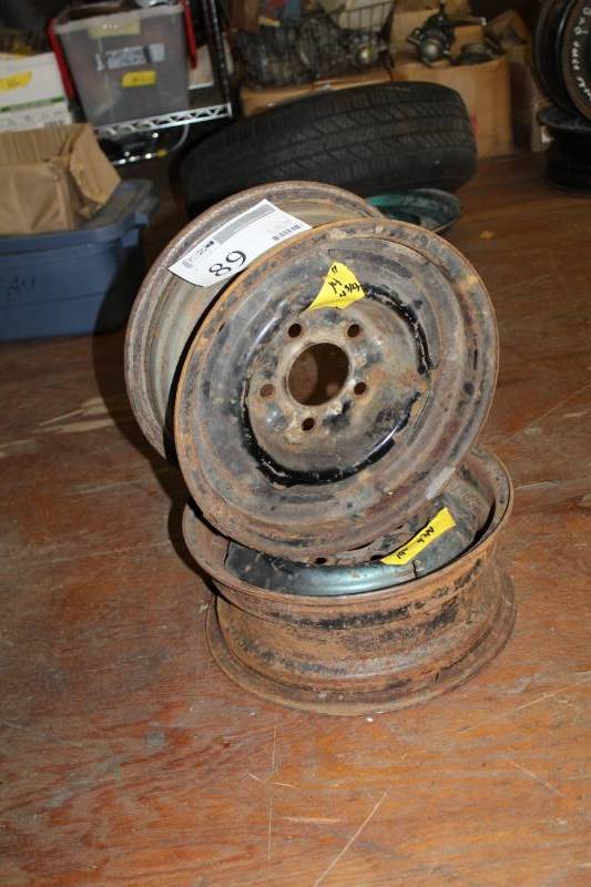 lot 89 image: Lot of (2) 14 5-Lug Steel Wheel