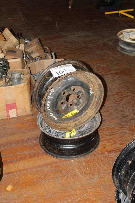 lot 100 image: Lot of (2) 15in. 5-Lug Steel Wheels