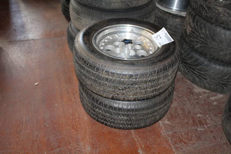 lot 57 image: Lot of (2) BF Goodrich Euro Radial TA P21560HR14 Tires w Ford 14in. 5-Lug Custom Wheels